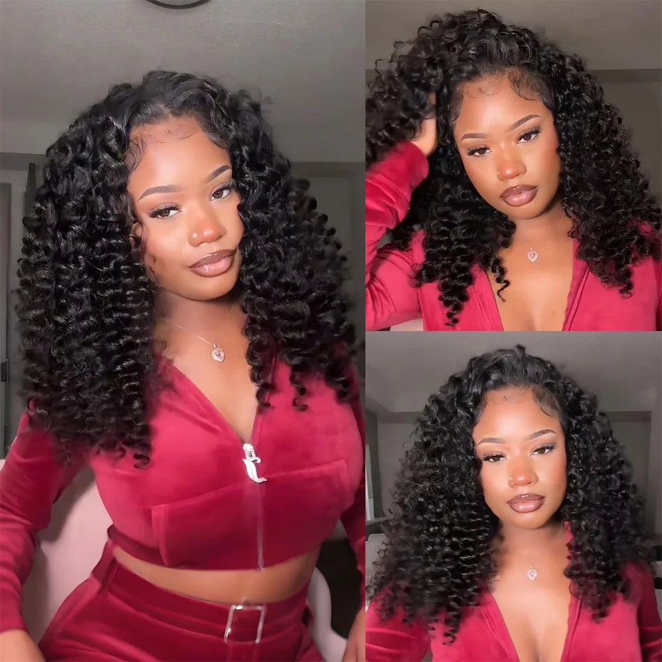 Burmese Curly V U Part Wig Drawstring Mongolian Human Hair V Shape Curly Wig Glueless With Spiral End Wigs For Women Easy To Go