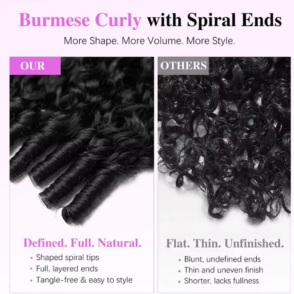 Burmese Curly V U Part Wig Drawstring Mongolian Human Hair V Shape Curly Wig Glueless With Spiral End Wigs For Women Easy To Go